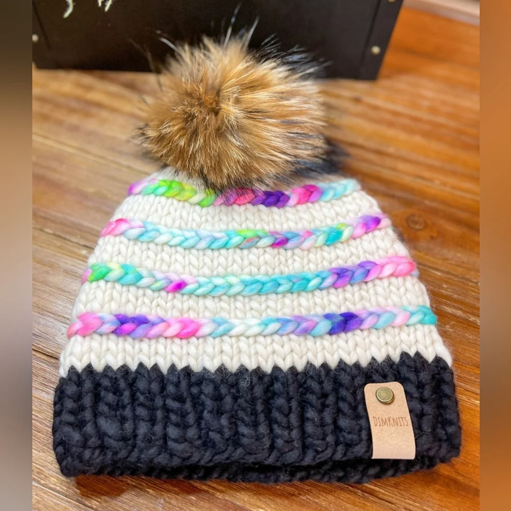 Malabrigo Merino Wool Hand Knit Hat Beanie By DimKnits